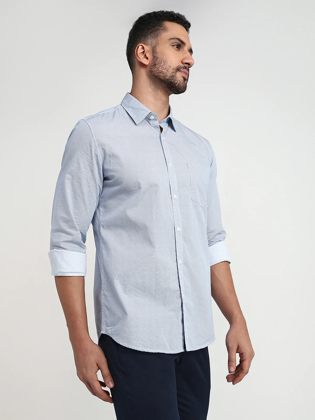 Parx Men White Printed Slim Fit Cotton Casual Shirt - Image 3