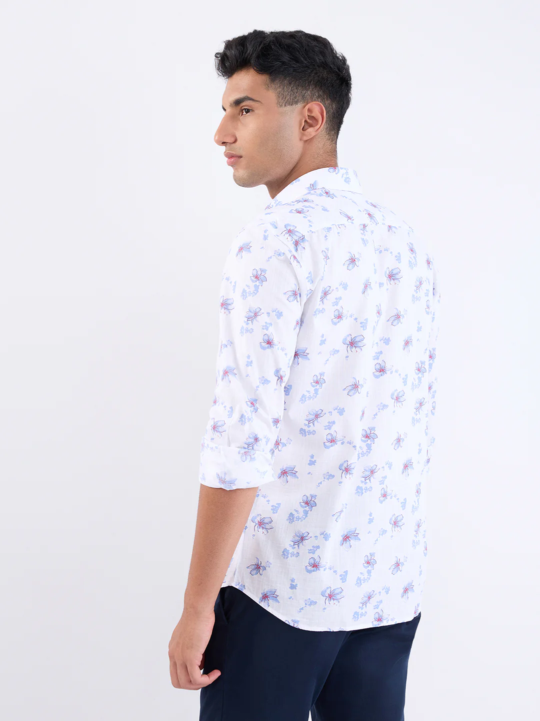 Parx Men White Printed Slim Fit Cotton Casual Shirt - Image 4