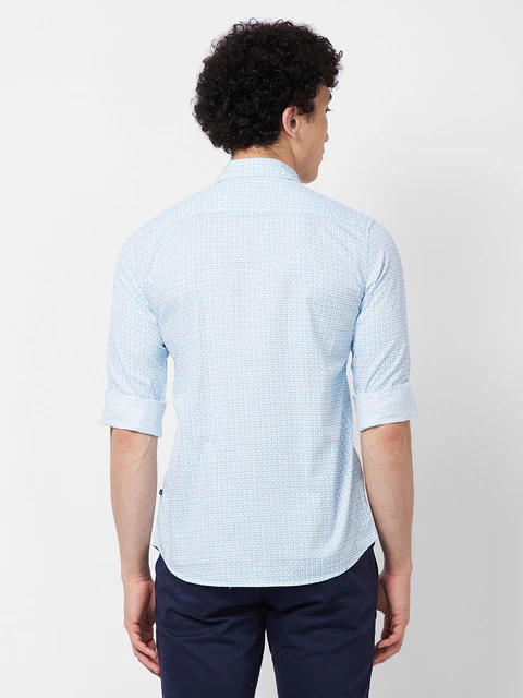 Parx Men White Printed Slim Fit Cotton Casual Shirts - Image 4