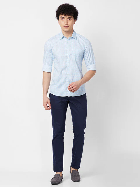 Parx Men White Printed Slim Fit Cotton Casual Shirts - Image 5