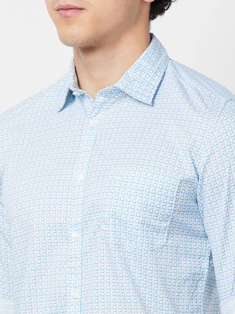 Parx Men White Printed Slim Fit Cotton Casual Shirts - Image 6