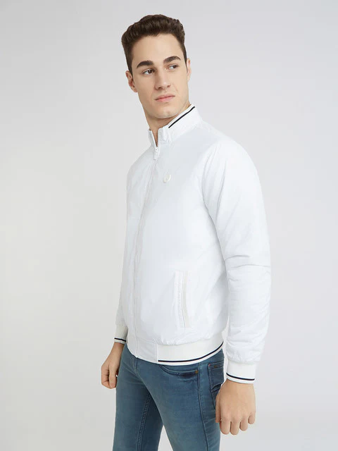 Parx Men White Solid Polyester Jacket - Image 3