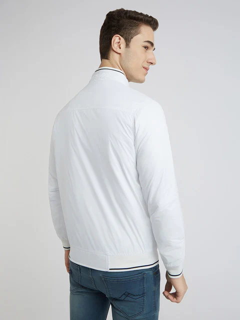 Parx Men White Solid Polyester Jacket - Image 4