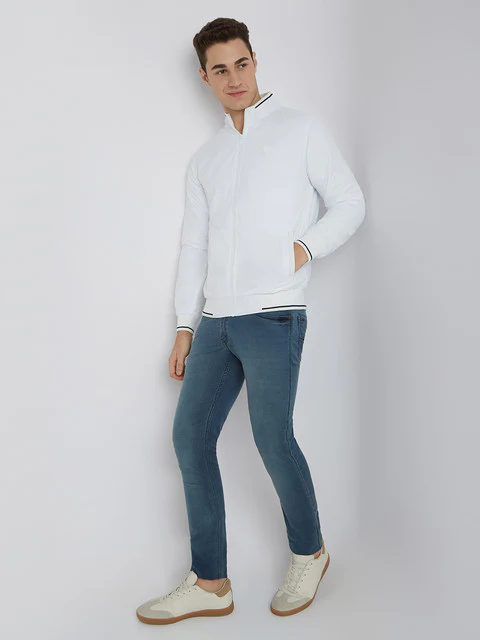 Parx Men White Solid Polyester Jacket - Image 5