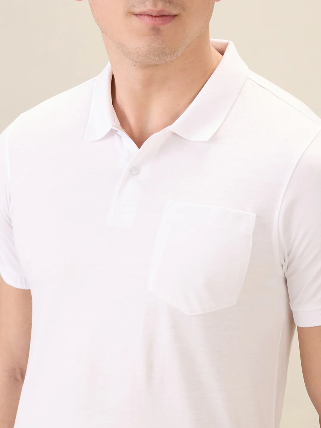 Parx Men White Solid Regular Fit Cotton Blend Half Sleeve T-Shirt - Image 6