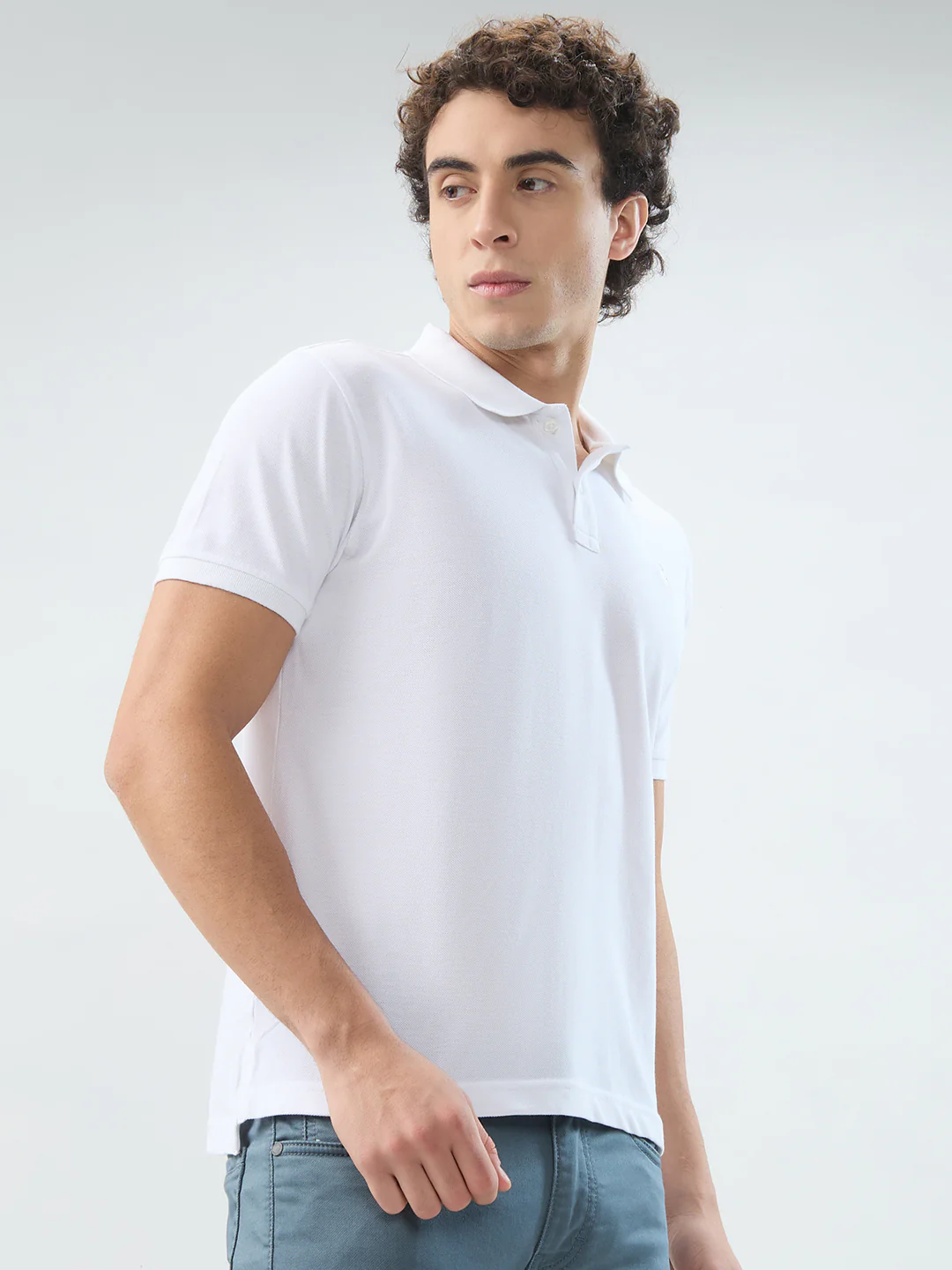 Parx Men White Solid Regular Fit Cotton Blend T-shirt - Image 2