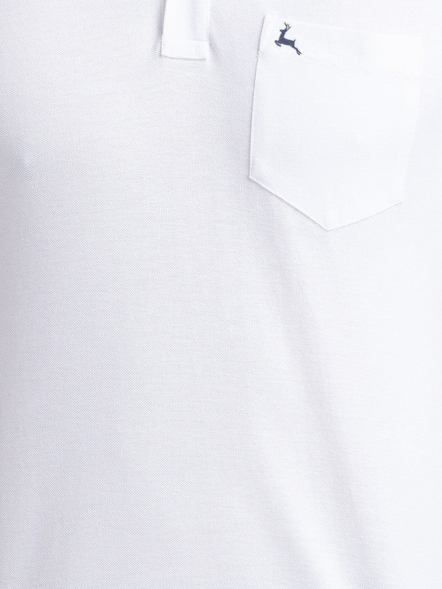 Parx Men White Solid Regular Fit Half Sleeve Polo Neck T-Shirt - Image 7