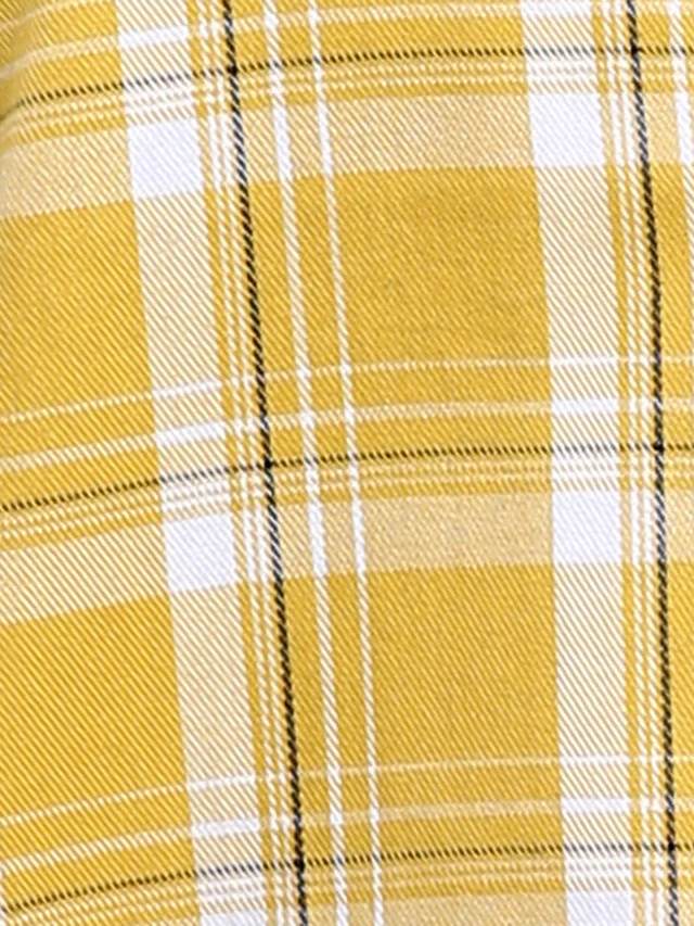Parx Men Yellow Checkered Slim Fit Half Sleeve Semi Cut Away Collar Shirt - Image 7