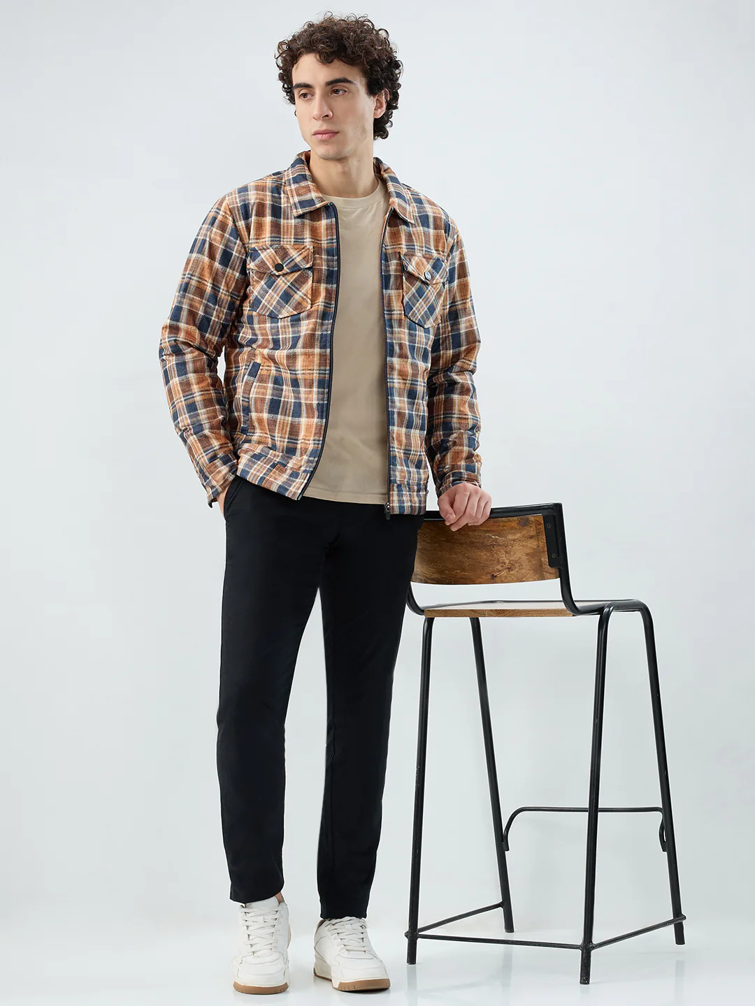Parx Men Yellow Checks Polyester Jacket/Winterwear - Image 7