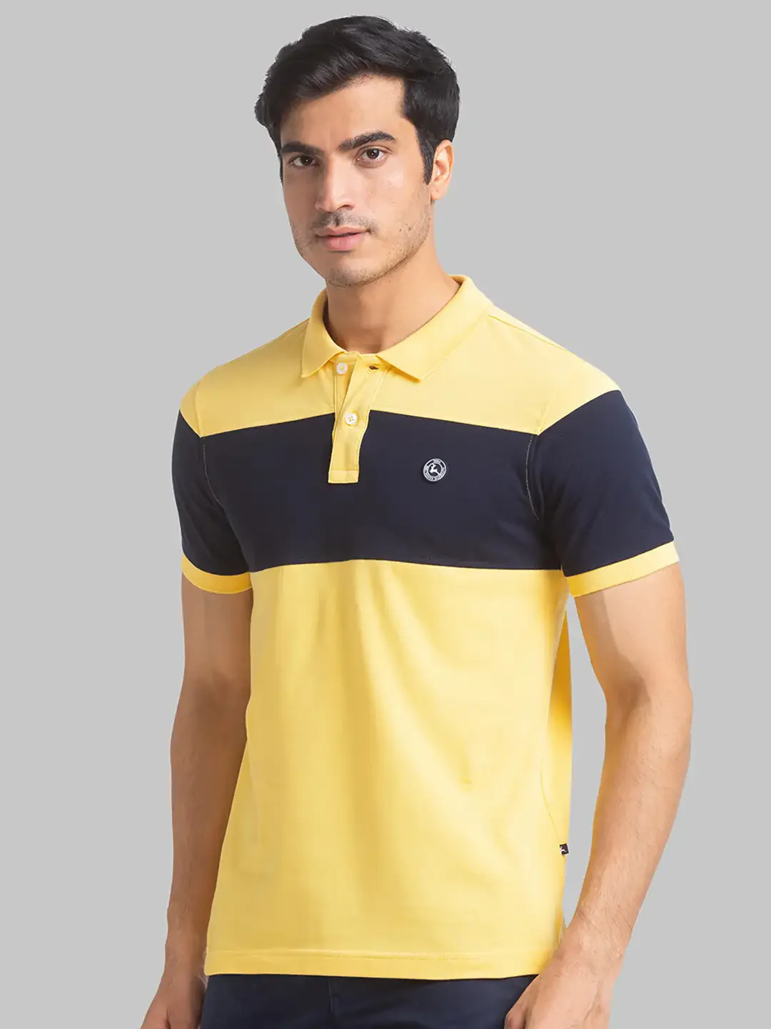 Parx Men Yellow Cut & Sew Regular Fit Cotton Polo Neck T-Shirt - Image 3