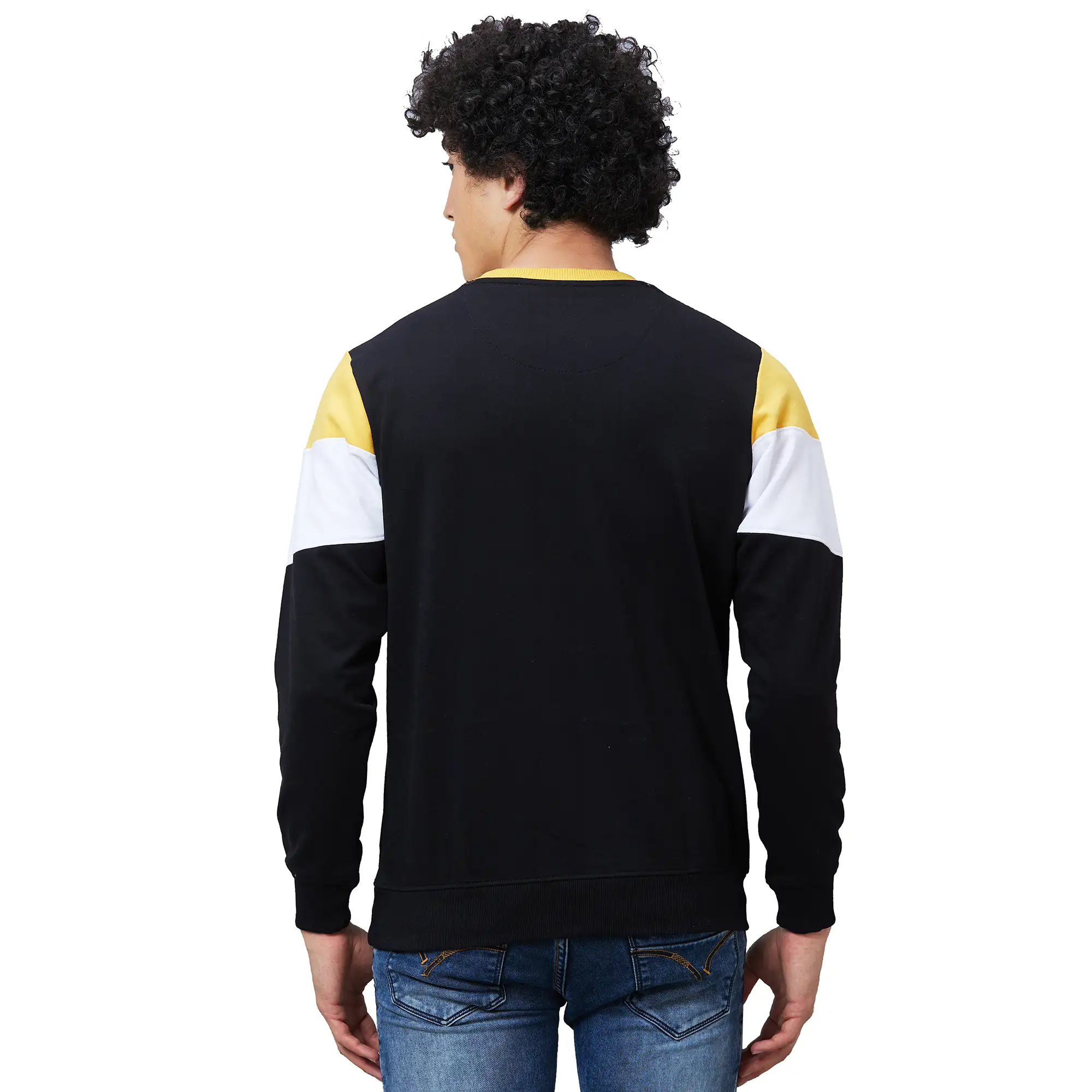Parx Men Yellow Graphic Regular Fit Cotton Blend Sweatshirt - Image 4