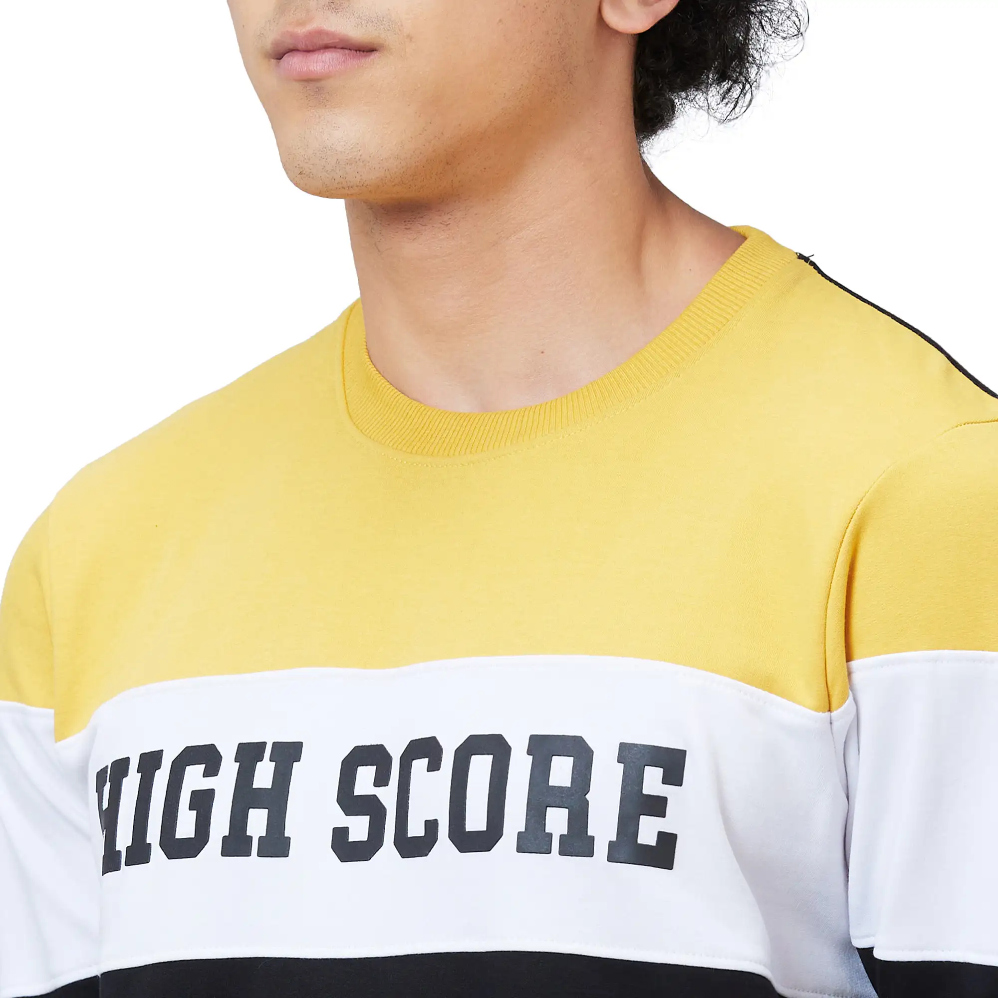 Parx Men Yellow Graphic Regular Fit Cotton Blend Sweatshirt - Image 6