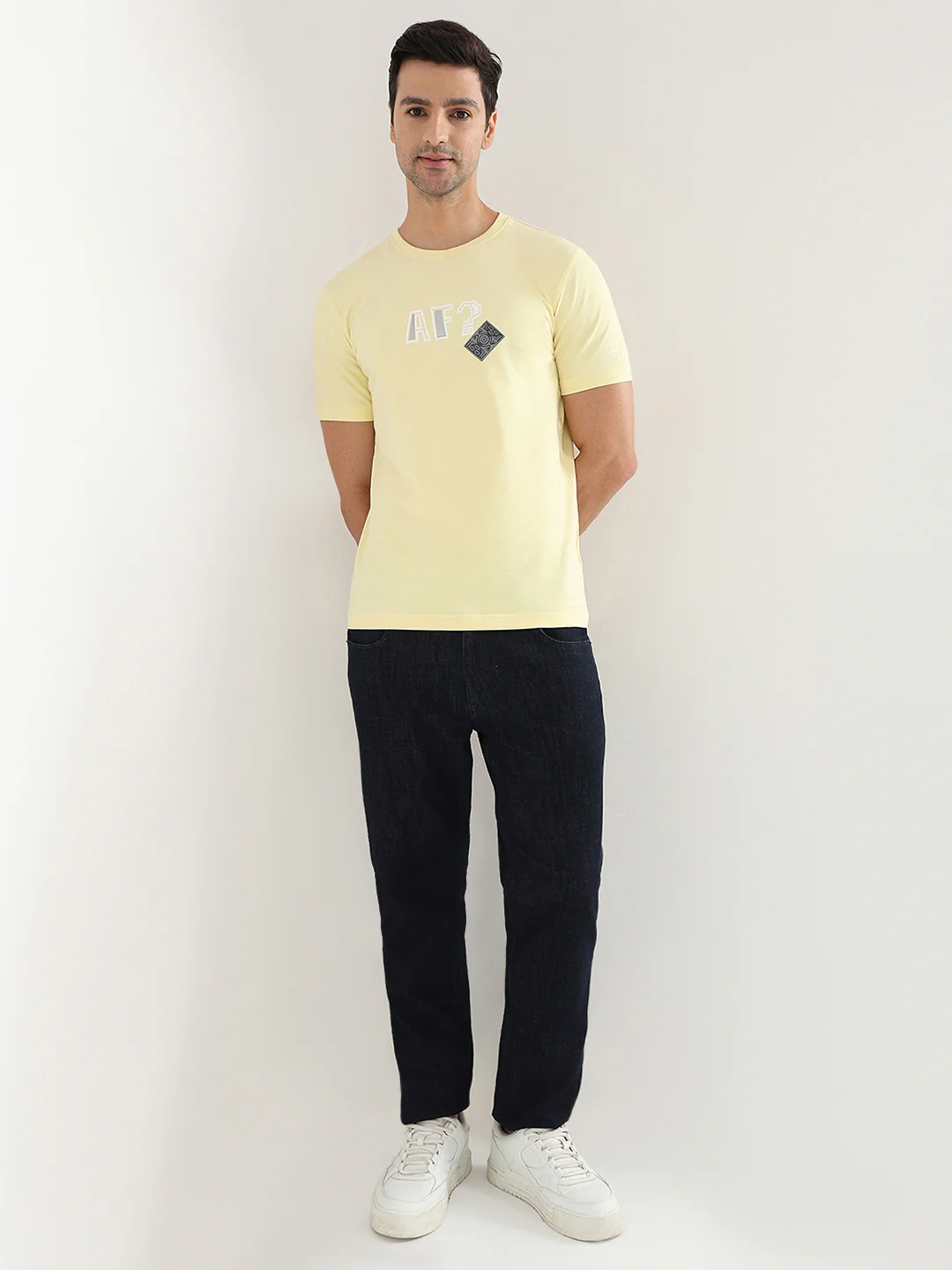 Parx Men Yellow Graphic Regular Fit Cotton Half Sleeve Round Neck Collar T-Shirt - Image 5