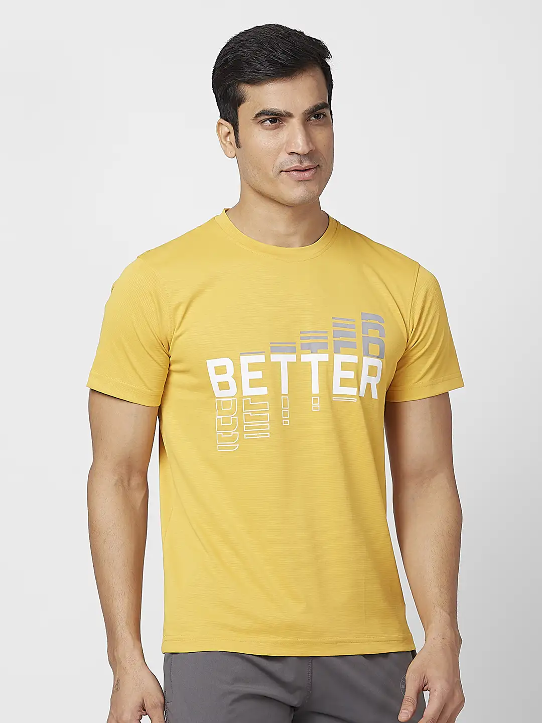 Parx Men Yellow Graphic Regular Fit Polyester Round Neck T-Shirt - Image 2