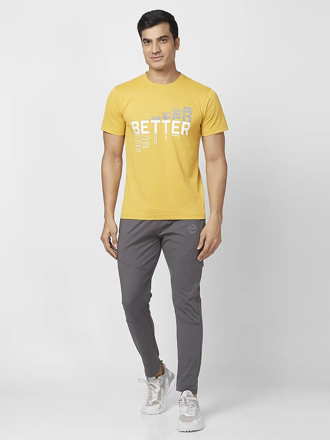 Parx Men Yellow Graphic Regular Fit Polyester Round Neck T-Shirt - Image 5