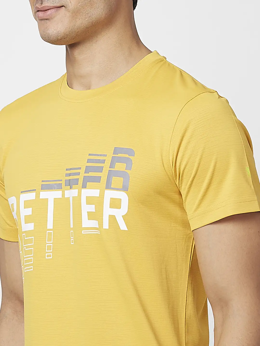 Parx Men Yellow Graphic Regular Fit Polyester Round Neck T-Shirt - Image 6