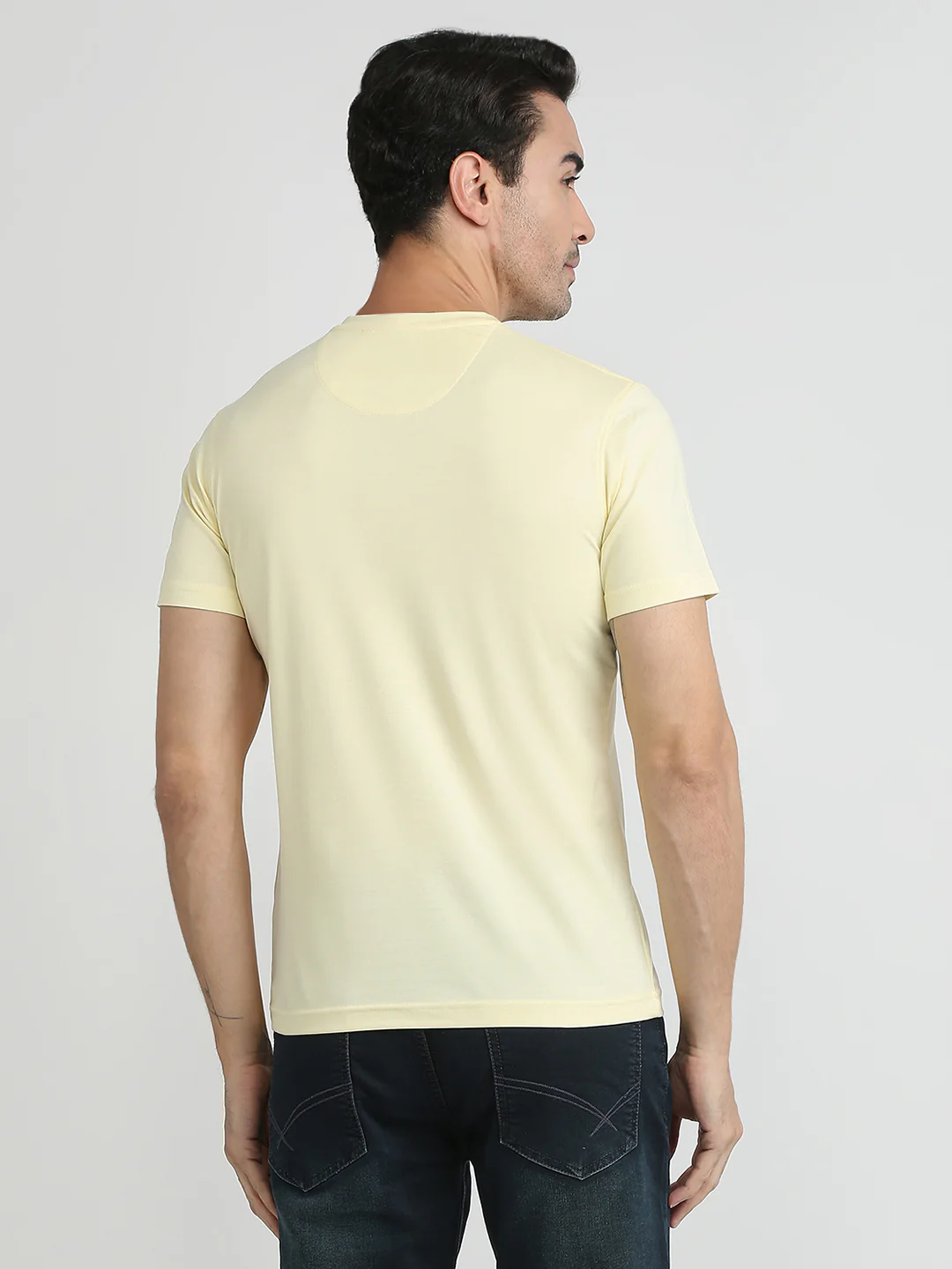 Parx Men Yellow Graphic Regular Fit Raymond Blend T-Shirt - Image 4