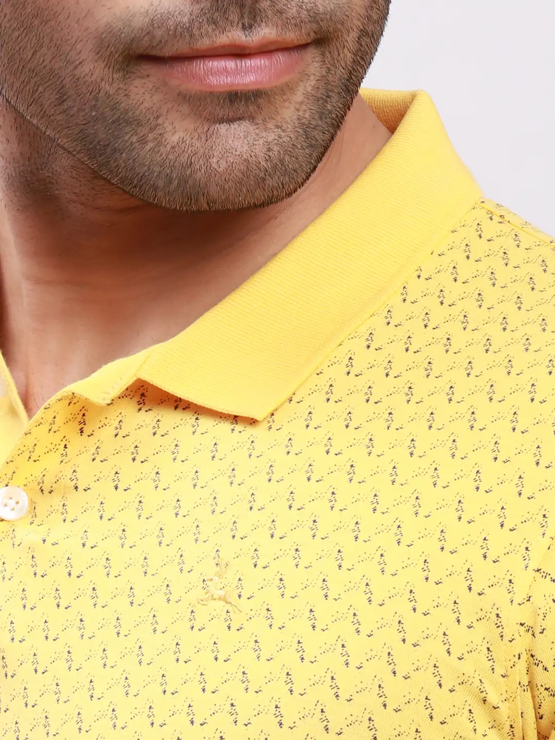 Parx Men Yellow Print Regular Fit Cotton T-Shirt - Image 6