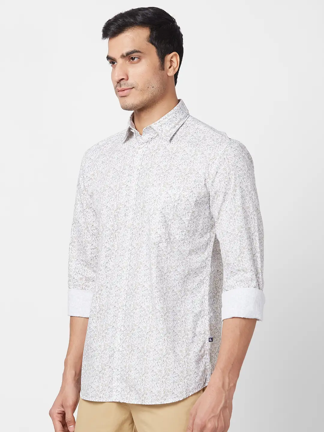 Parx Men White Printed Slim Fit Cotton Casual Shirt - Image 3
