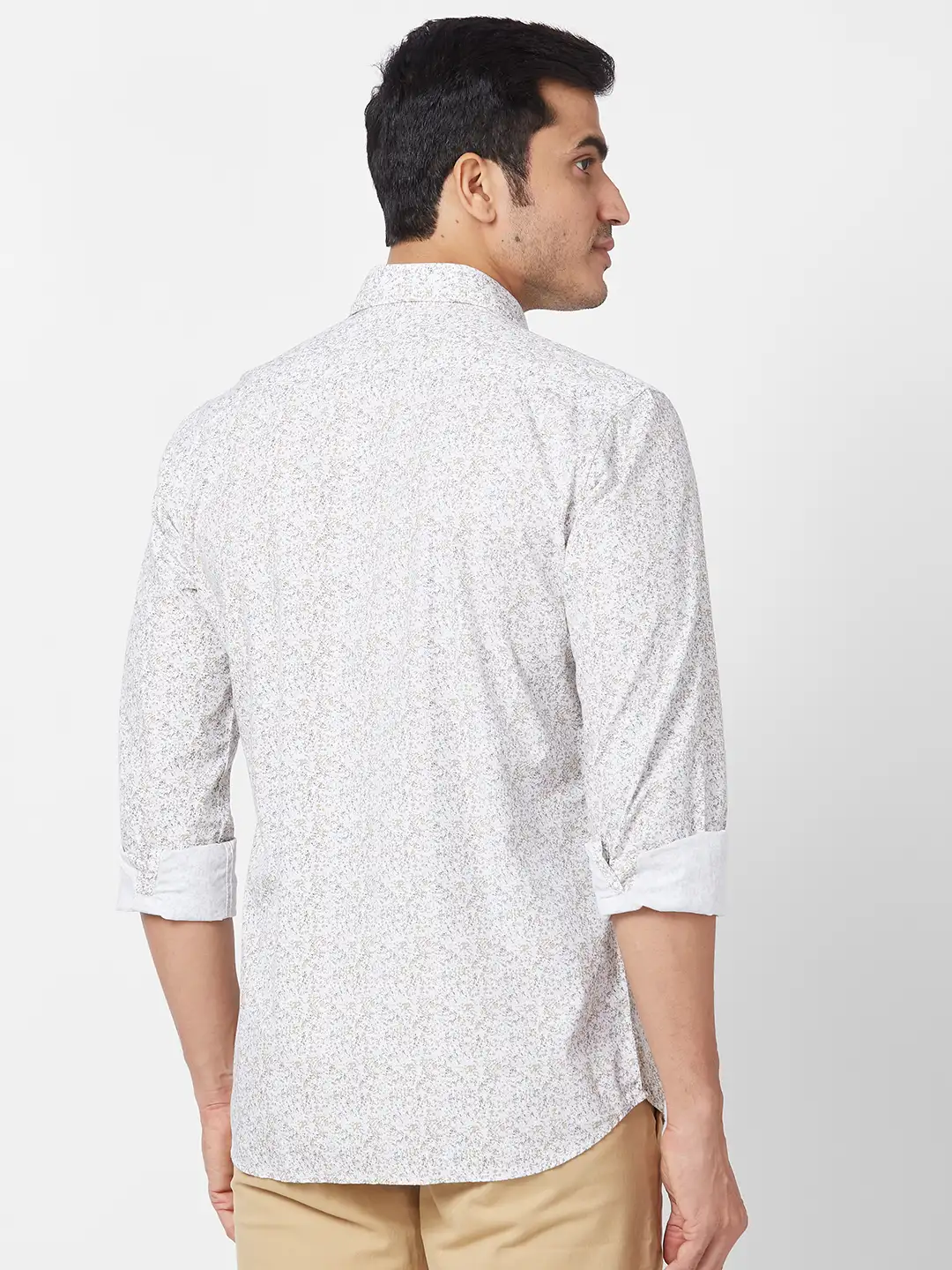 Parx Men White Printed Slim Fit Cotton Casual Shirt - Image 4