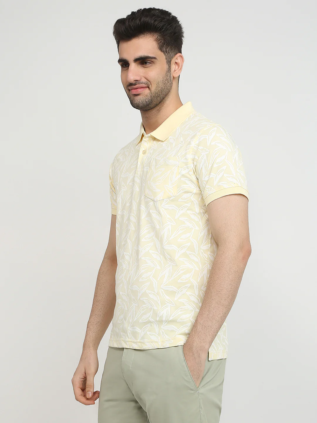 Parx Men Yellow Printed Regular Fit Cotton Blend T-Shirt - Image 2