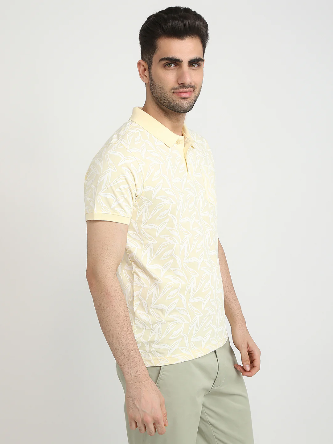 Parx Men Yellow Printed Regular Fit Cotton Blend T-Shirt - Image 3