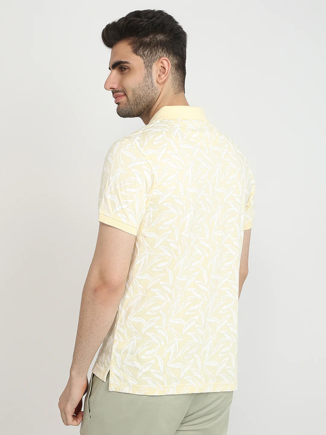 Parx Men Yellow Printed Regular Fit Cotton Blend T-Shirt - Image 4