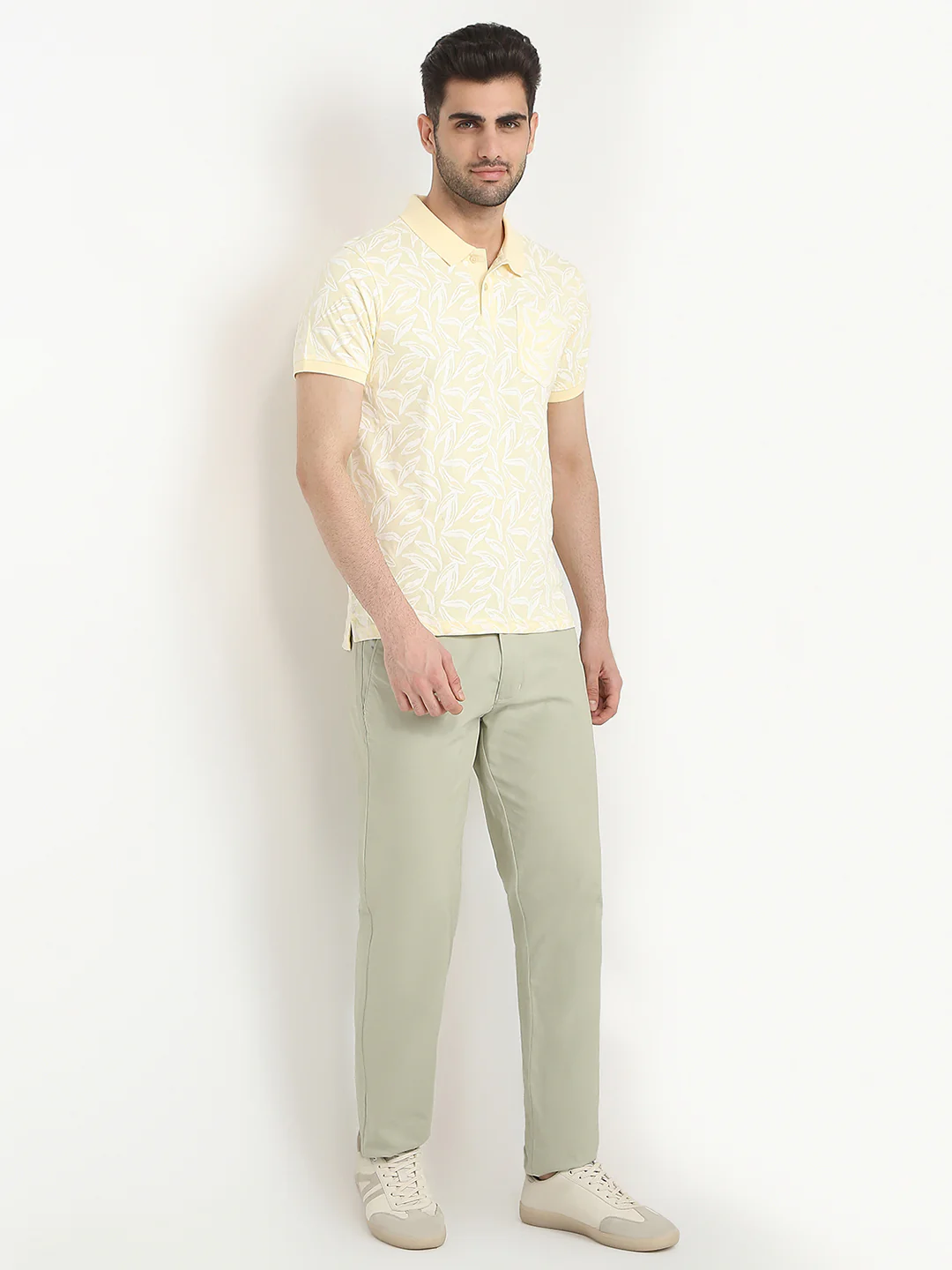 Parx Men Yellow Printed Regular Fit Cotton Blend T-Shirt - Image 5
