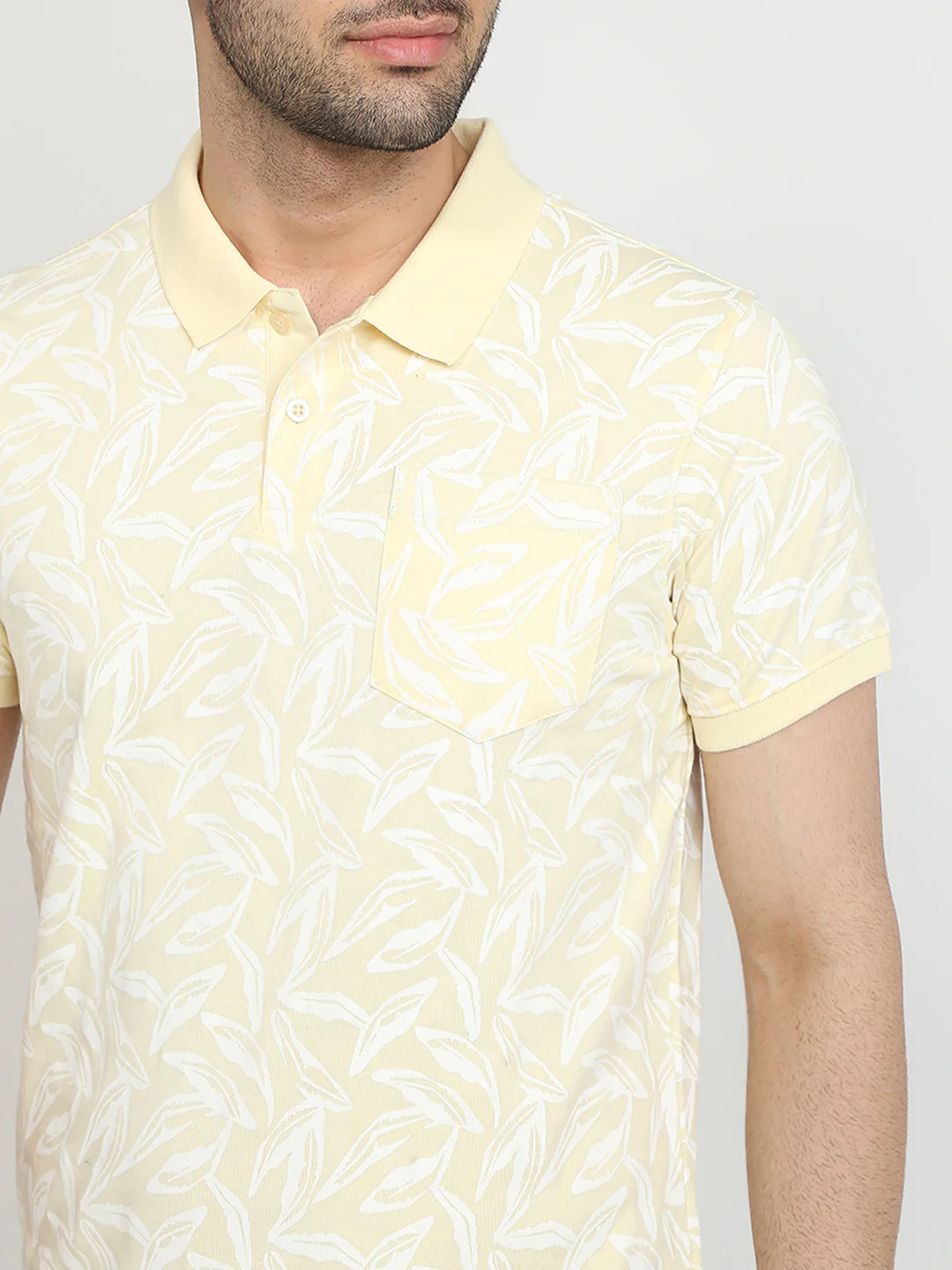 Parx Men Yellow Printed Regular Fit Cotton Blend T-Shirt - Image 6