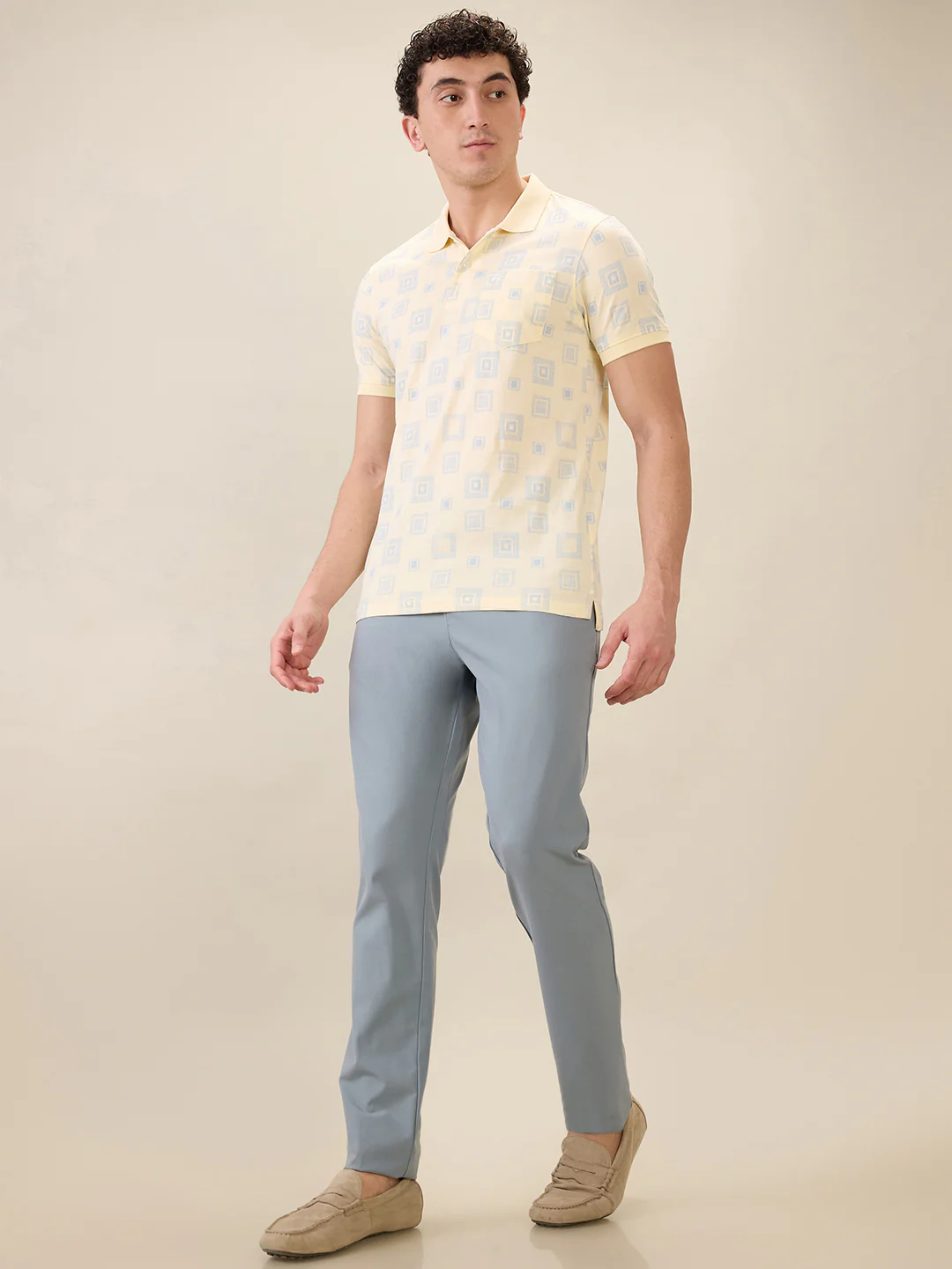 Parx Men Yellow Printed Regular Fit Cotton Half Sleeve T-Shirt - Image 5