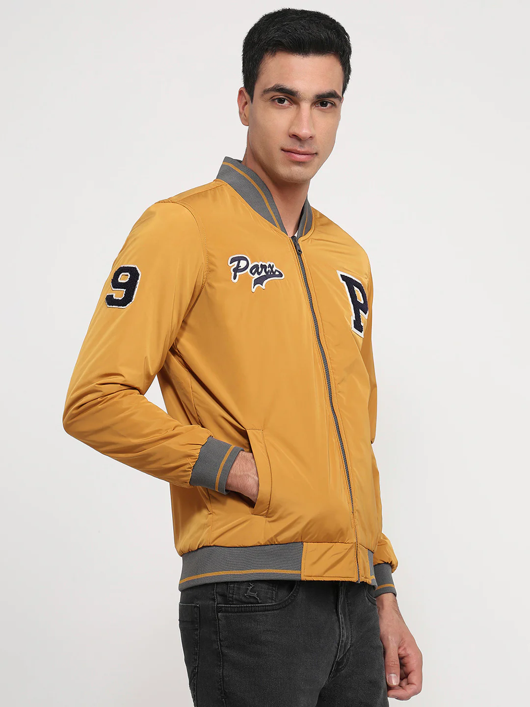 Parx Men Yellow Solid Polyester Jacket/Winterwear - Image 3