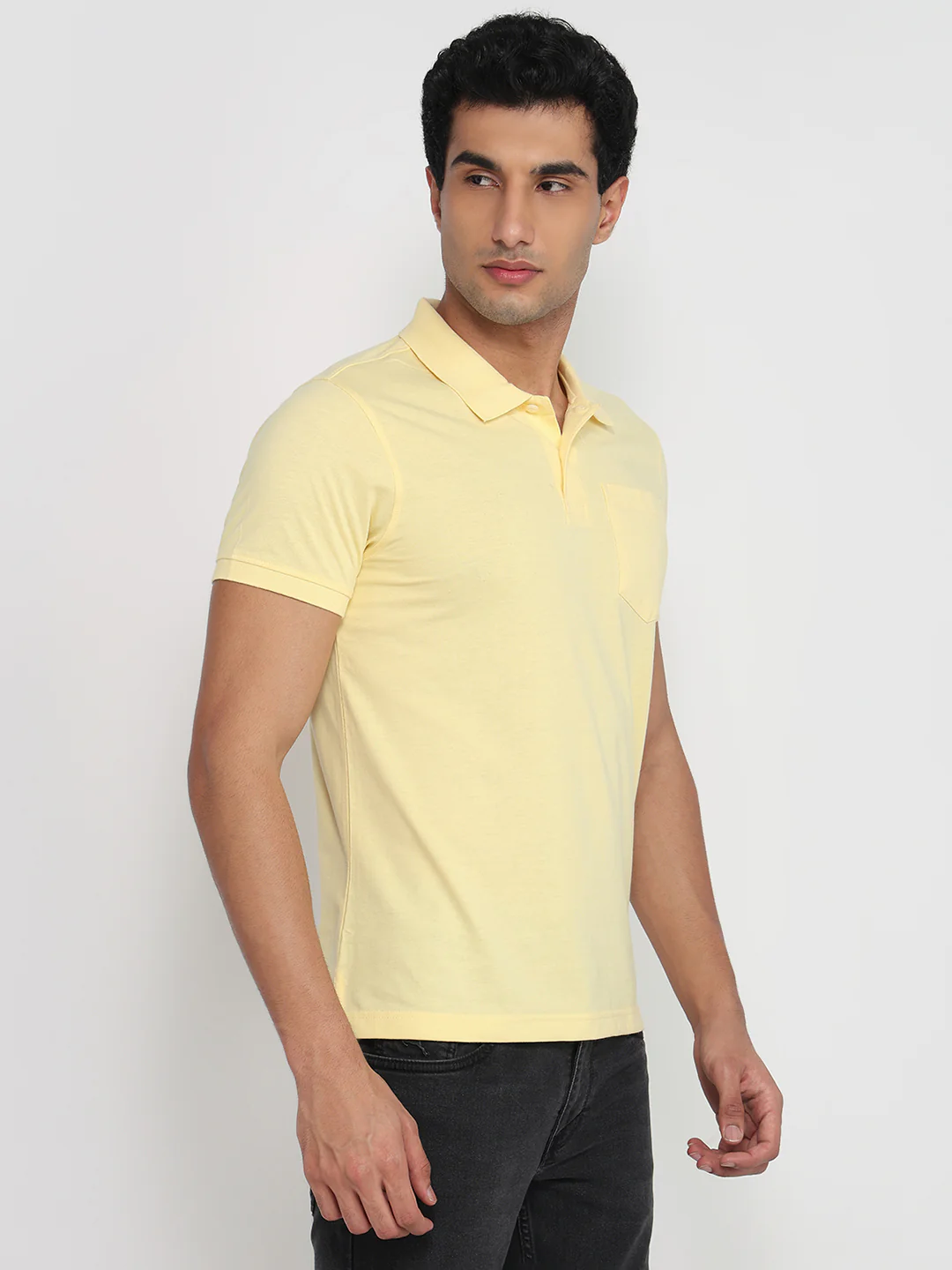 Parx Men Yellow Solid Regular Fit Cotton Blend T-Shirt - Image 3
