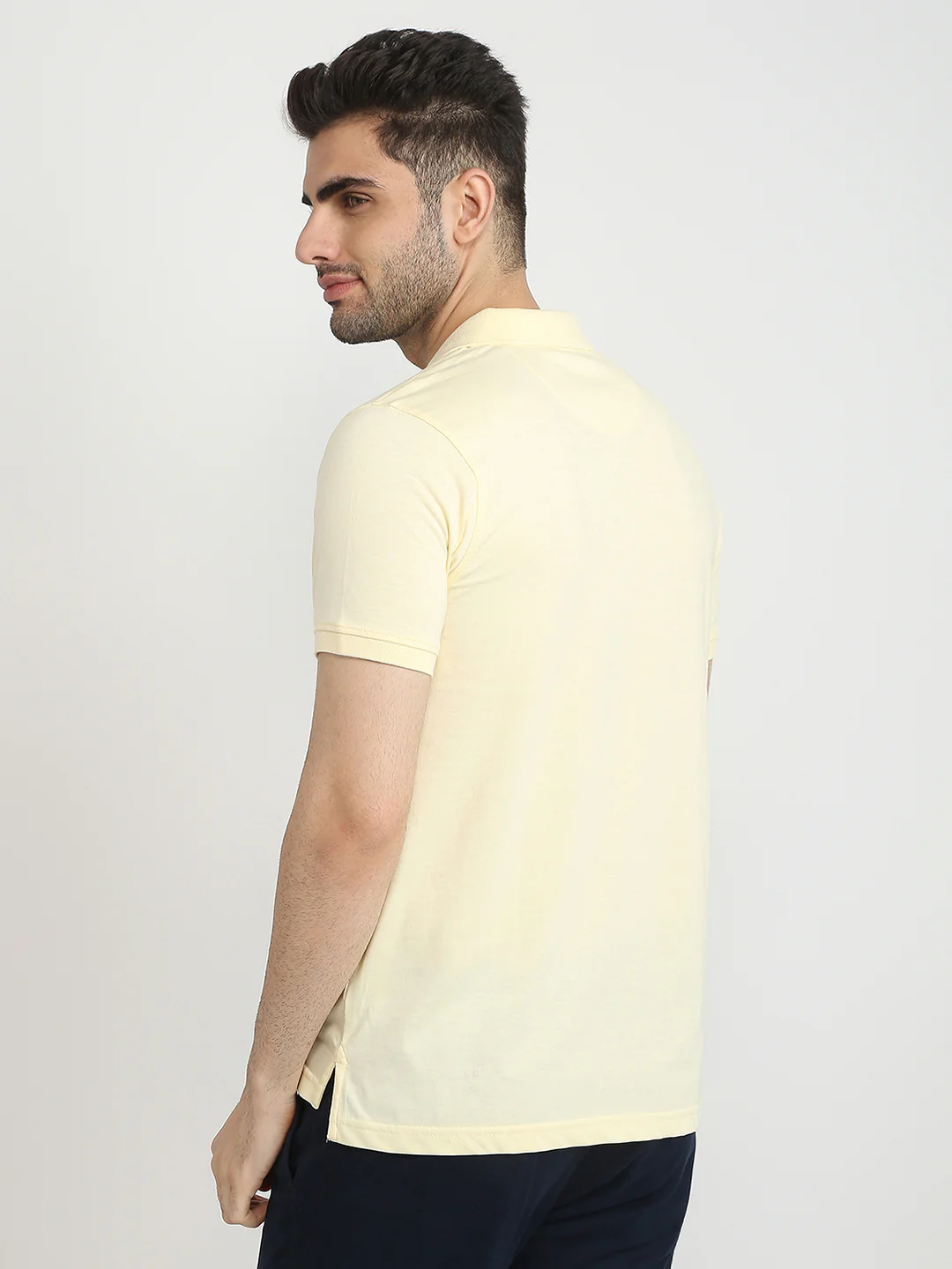 Parx Men Yellow Solid Regular Fit Cotton Blend T-Shirt - Image 4