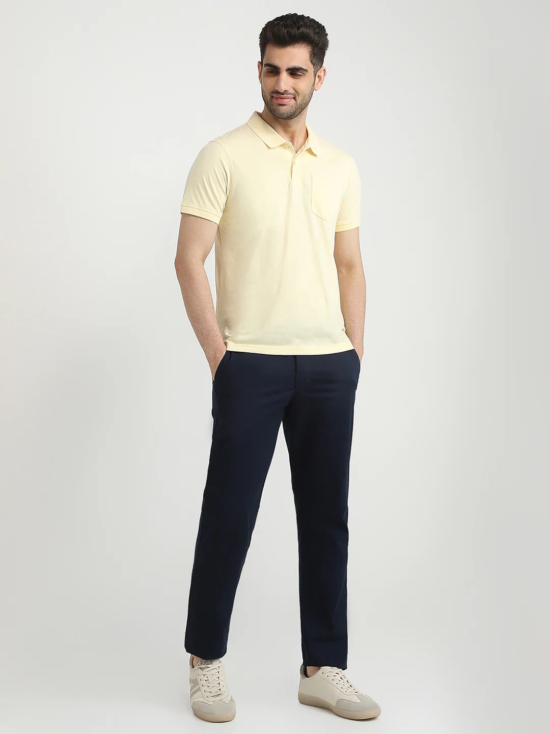 Parx Men Yellow Solid Regular Fit Cotton Blend T-Shirt - Image 5