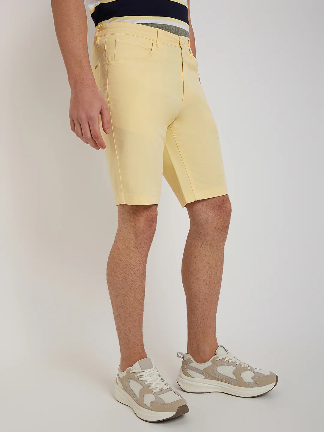Parx Men Yellow Solid Regular Fit Shorts - Image 2