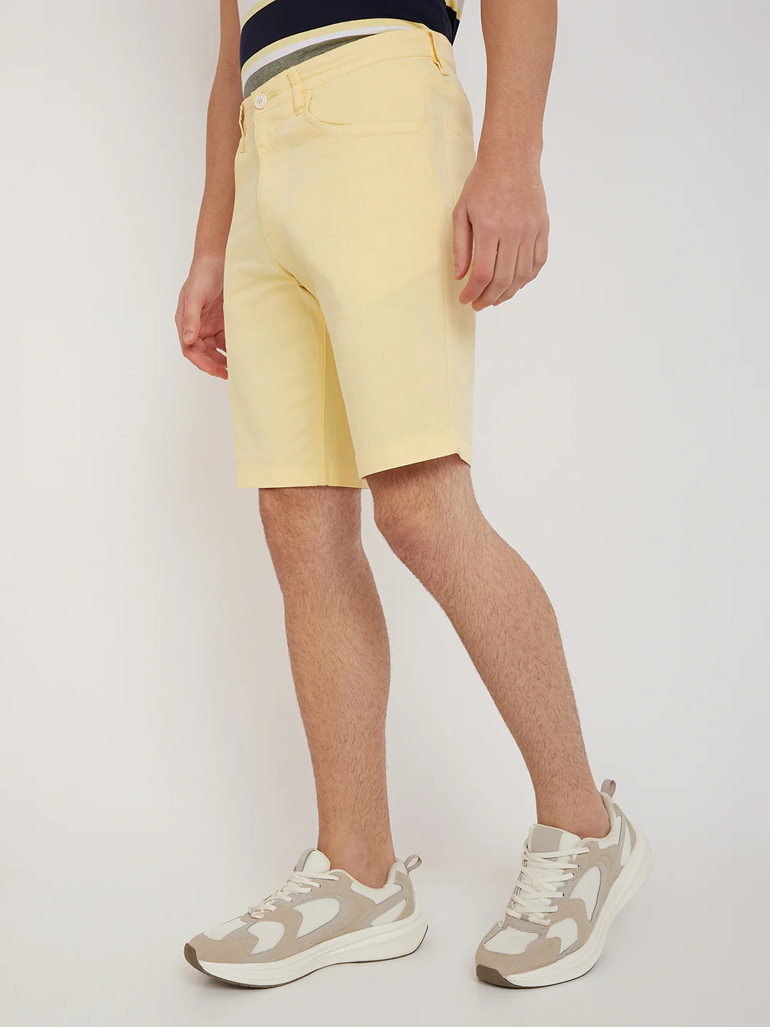 Parx Men Yellow Solid Regular Fit Shorts - Image 3