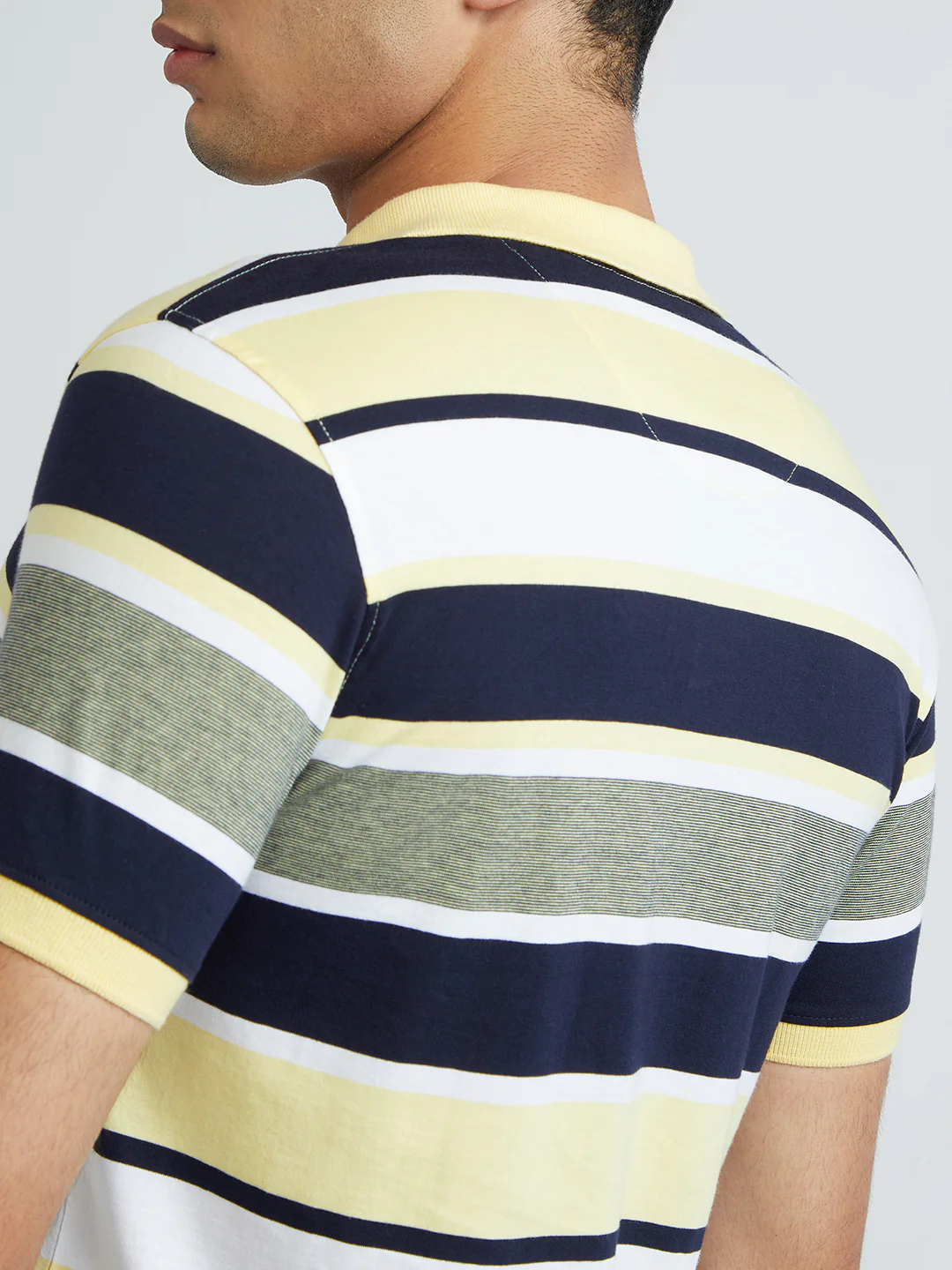 Parx Men Yellow Yarn Dyed Regular Fit Half Sleeve Polo Neck T-Shirt - Image 7