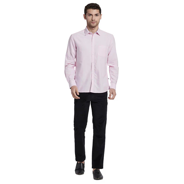 Parx Pink Solid Slim Fit Cotton Casual Shirt - Image 5