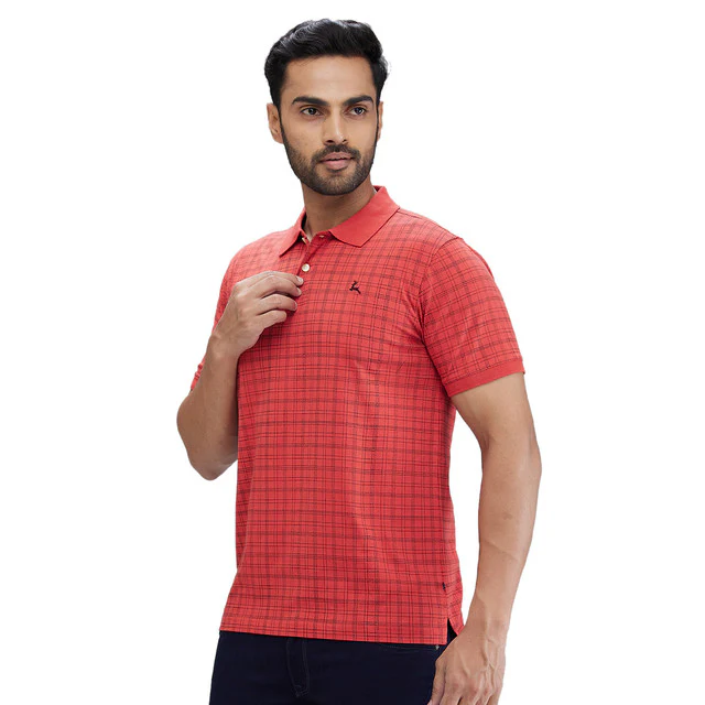 Parx Red Printed Regular Fit Cotton T-Shirt - Image 3