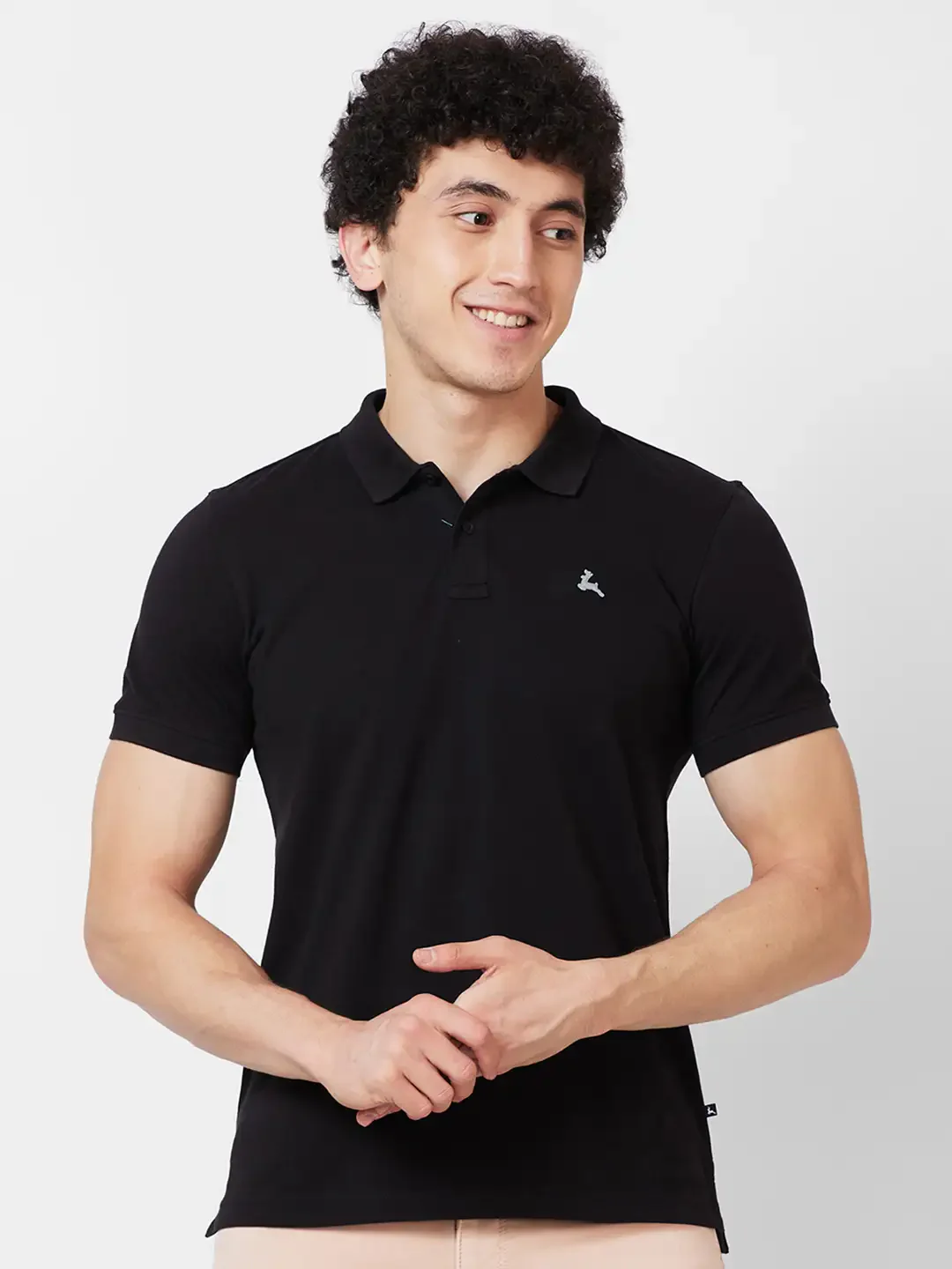 Parx Regular Fit Solid Black T-Shirt