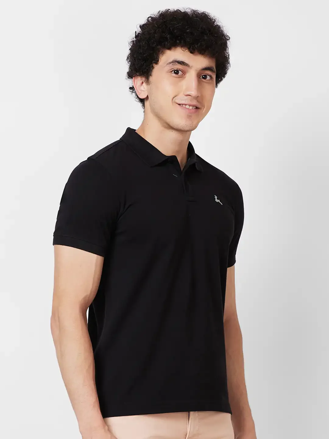 Parx Regular Fit Solid Black T-Shirt - Image 2