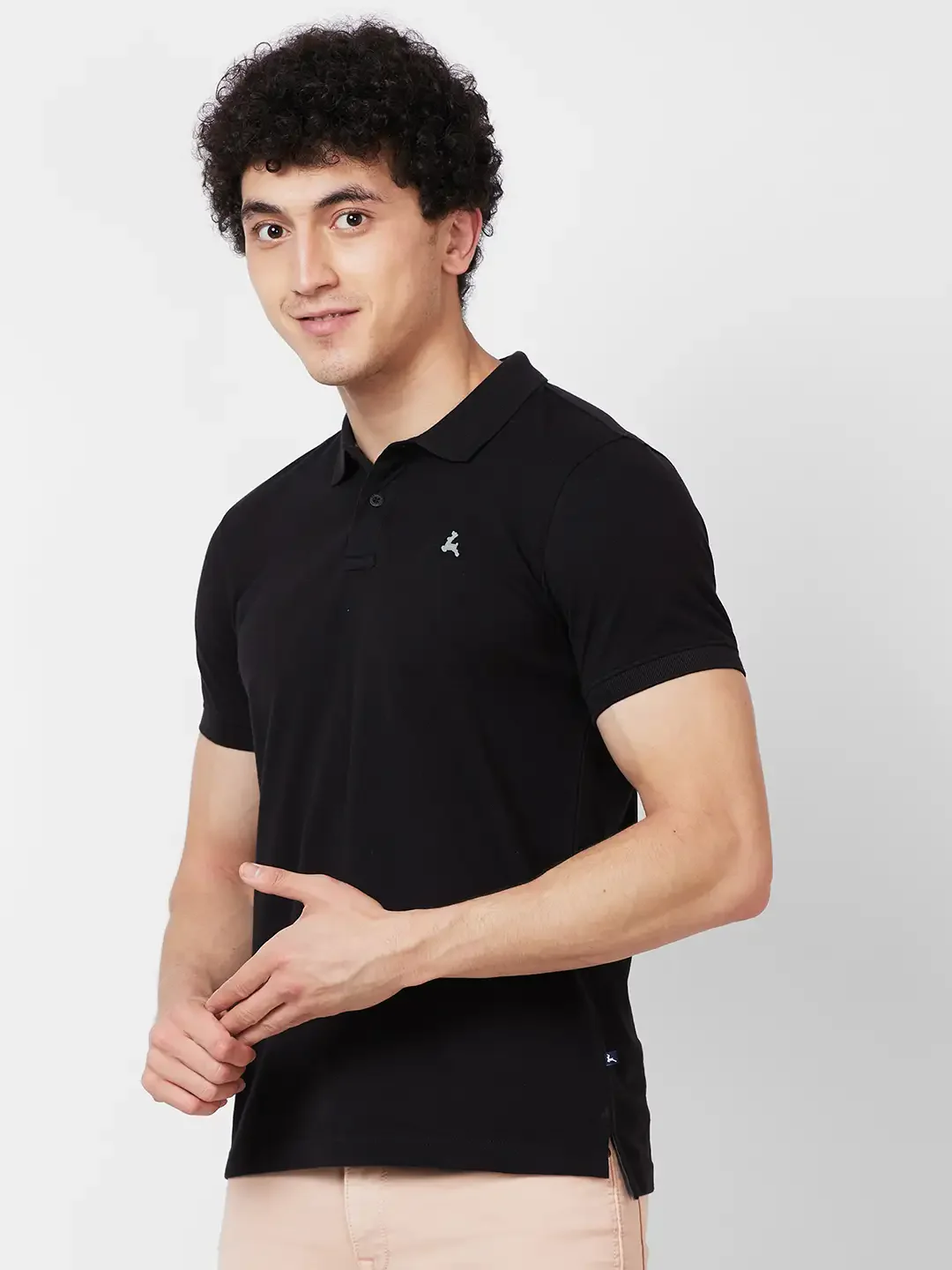 Parx Regular Fit Solid Black T-Shirt - Image 3