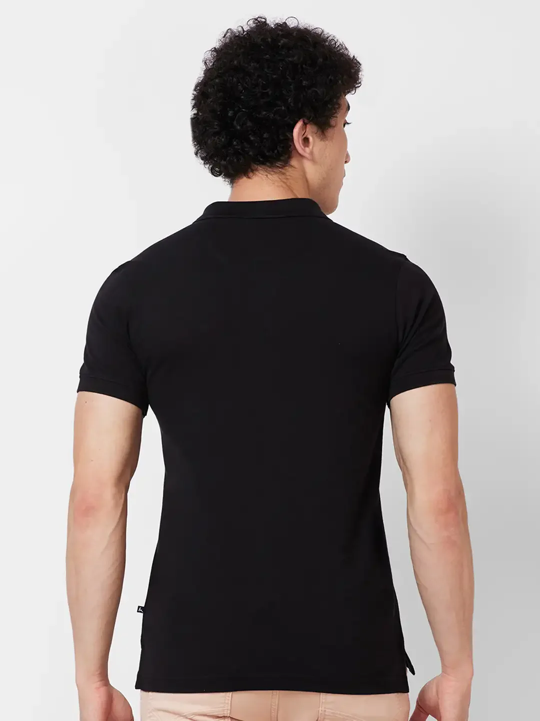 Parx Regular Fit Solid Black T-Shirt - Image 4