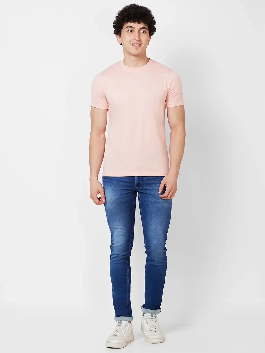 Parx Men Orange Regular Fit Solid Round Neck Collar T-Shirt - Image 5