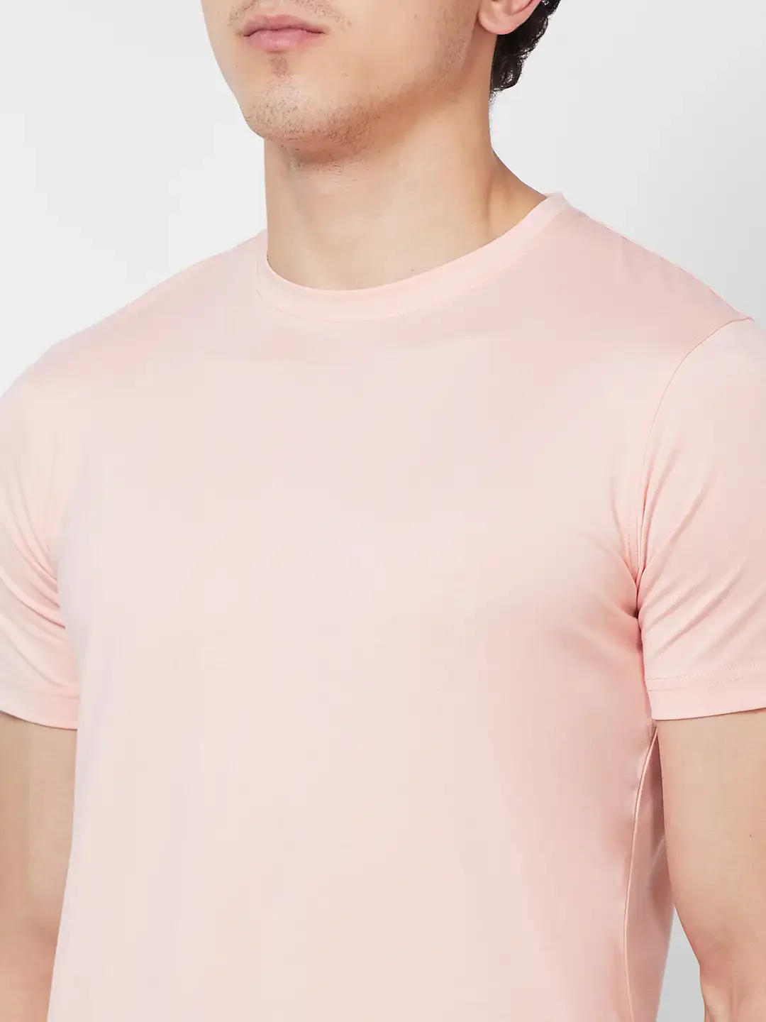 Parx Men Orange Regular Fit Solid Round Neck Collar T-Shirt - Image 6