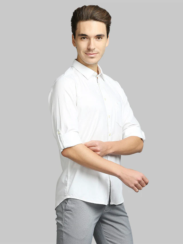 Parx White Oxford Slim Fit Cotton Casual Shirt - Image 2