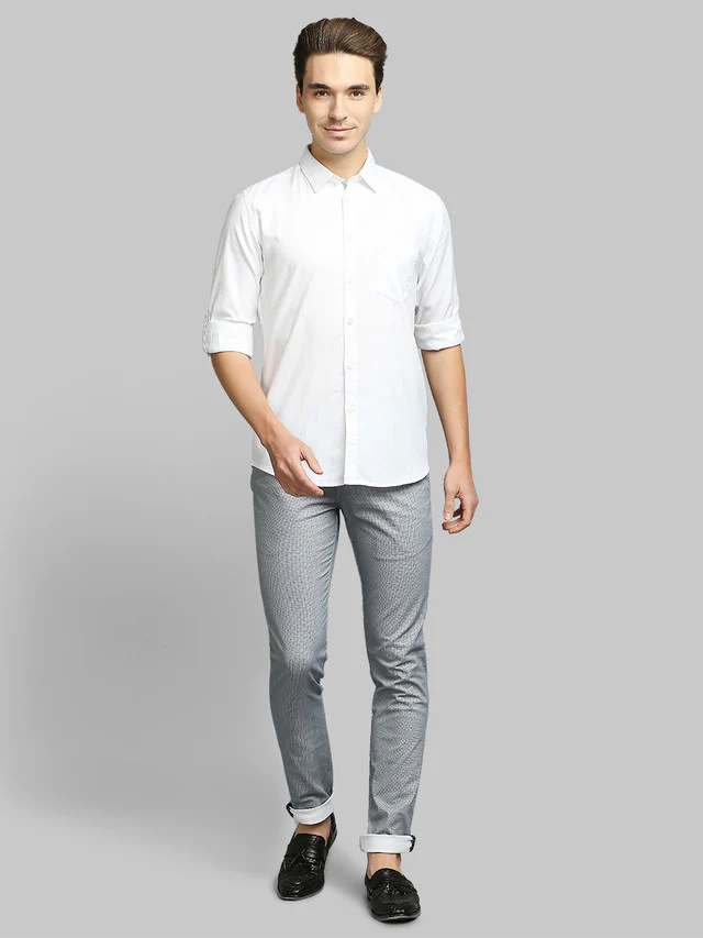 Parx White Oxford Slim Fit Cotton Casual Shirt - Image 5