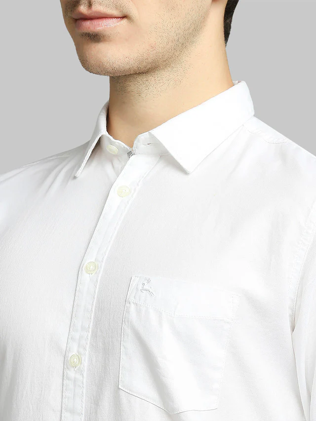 Parx White Oxford Slim Fit Cotton Casual Shirt - Image 6