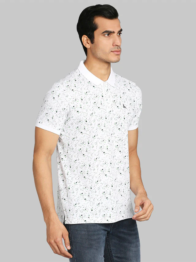 Parx White Printed Regular Fit Cotton T-Shirt - Image 2