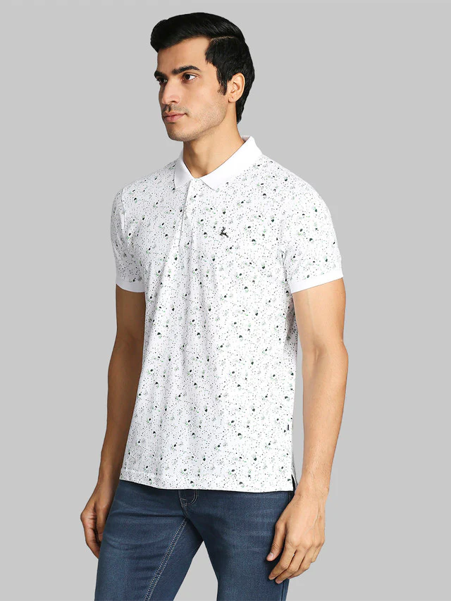 Parx White Printed Regular Fit Cotton T-Shirt - Image 3